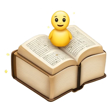 The bible is in the middle and from the left, there are emojis (typical) light(sparkling), salt, music note sticker
