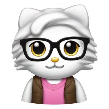 hello kitty with big glasses sticker