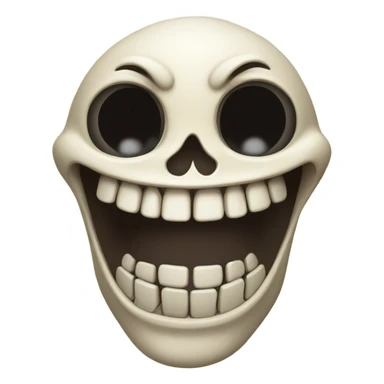 Laughing skeleton head sticker