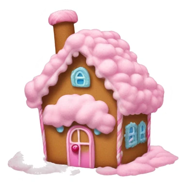 cotton candy gingerbread house sticker