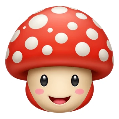 Mushroom with a silly face sticker
