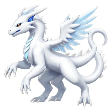 White iridescent Reshiram-Salandit-Absol-Shinx-fusion-hybrid, full body sticker