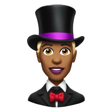 rupaul with a top hat sticker
