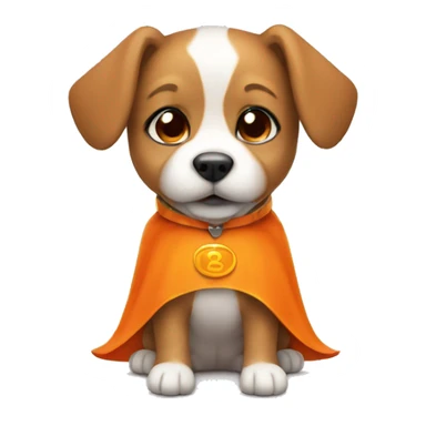Superhero puppy with orange cape sticker
