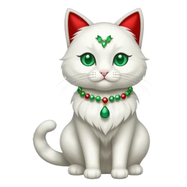 a full-body silk cat with Christmas accessories  sticker