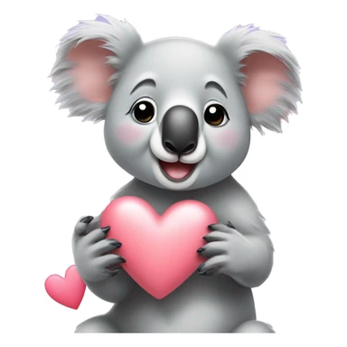 Koala with hearts sticker