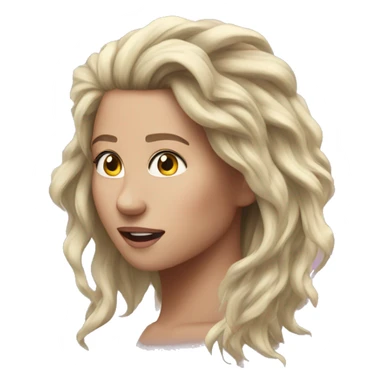 Lightning strikes a white woman's hair sticker