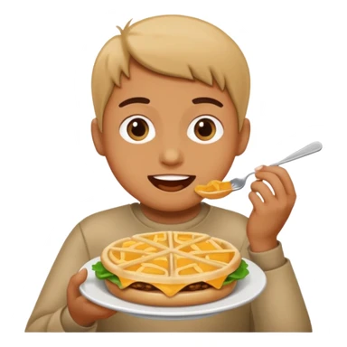 person eating food sticker