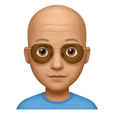 Sassy bald guy in sunglasses sticker