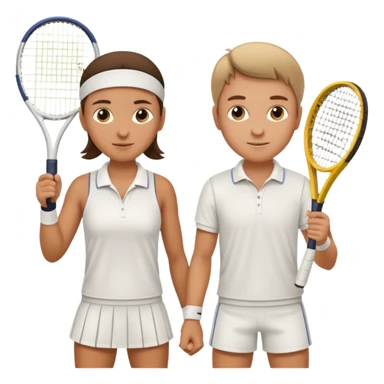 two tennis players of European appearance sticker
