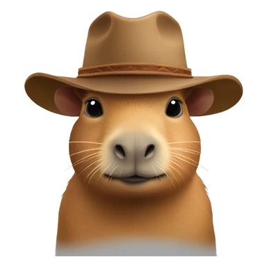 capybara with cowboy hat sticker