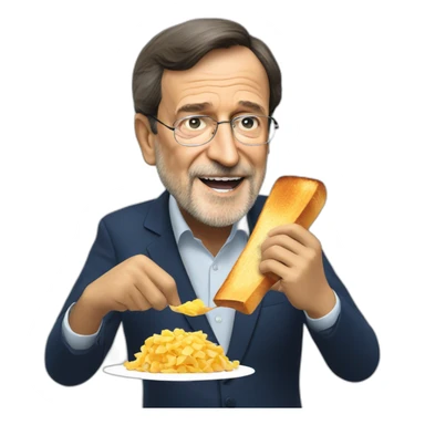 mariano rajoy eating a toast sticker