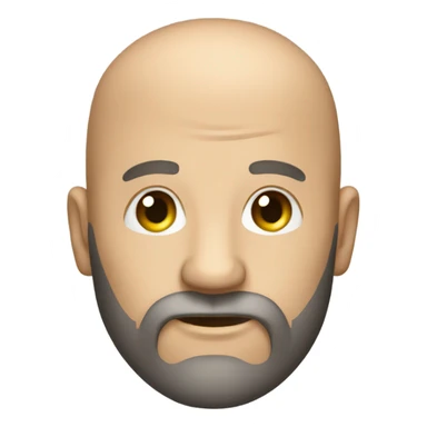 Trophy of a handsome bald man with a beard sticker