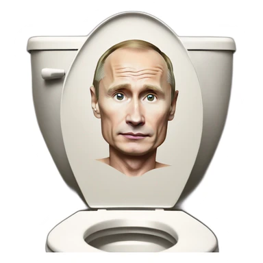 putin sits on a toilet sticker