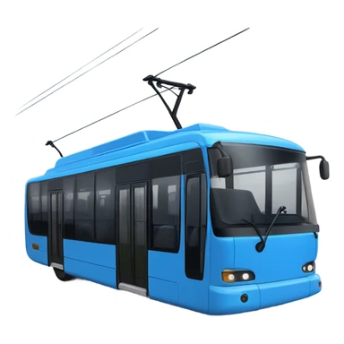 modern blue trolleybus  sticker
