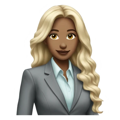 Blonde long hair Tiffany diamond seller in a grey suit sticker