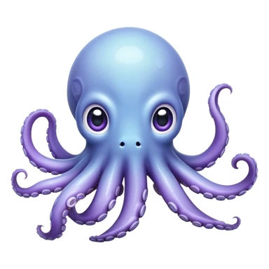 Cinematic Comical Baby Octopus Portrait Emoji, Tentacles slightly flared in a playful, exaggerated gesture, featuring a light blue-purple, rounded body with dramatically wide, hilariously expressive eyes full of surprise and innocent mischief, Simplified yet hilariously endearing features, highly detailed, glowing with a soft oceanic radiance, high shine, dramatic yet lovable, stylized with a dash of whimsical underwater mischief, soft glowing outline, capturing the essence of a delightfully silly little octopus that looks like it just made a clumsy, adorable mistake! sticker