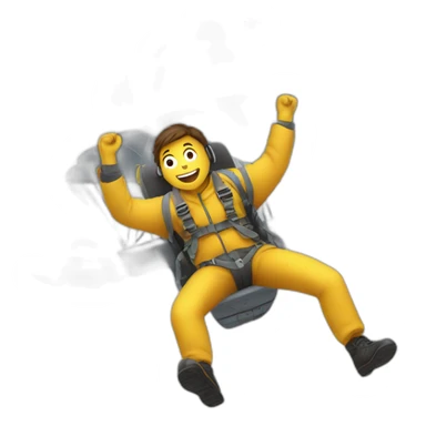 person jumps out a airplane with a parachute sticker
