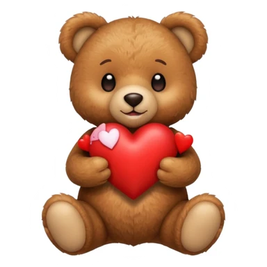 teddy bear holding heart sticker