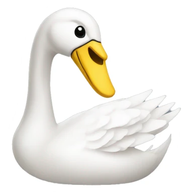 Swan with a yellow football sticker