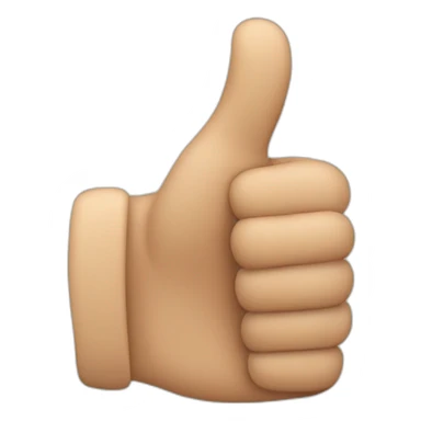 tesak thumbs up sign. The tip of the thumb is bent towards the fingers sticker