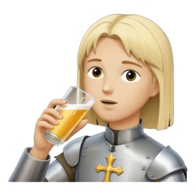 Jeanne d’arc dans un biberon et un homme grand un rase cheveux blond le boit sticker