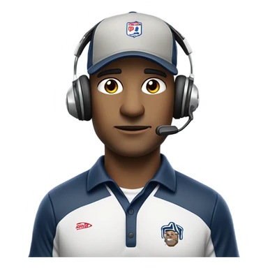 Football coach wearing a headset  sticker
