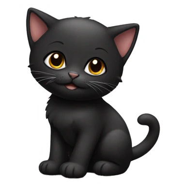 Black cute kitty  sticker