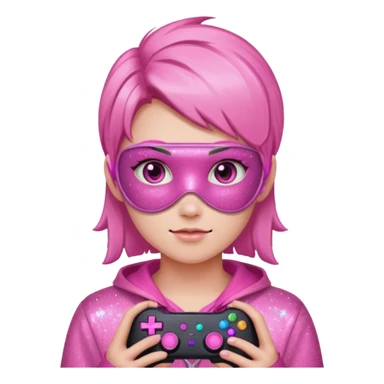 control gamer glitter pink sticker