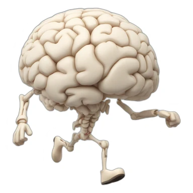 running brain ai, with legs, logo sticker