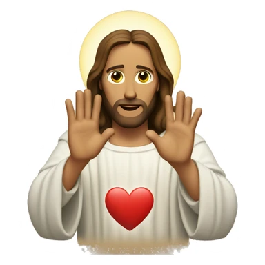 Jesus making heart with hands sticker