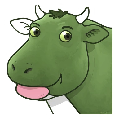 Flying cow sticker