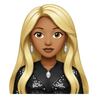 Coko from SWV with long blonde hair, black sequin outfit sticker
