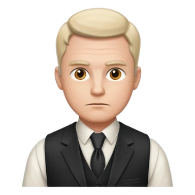 Adult man, wearing a formal vest, serious look
 sticker