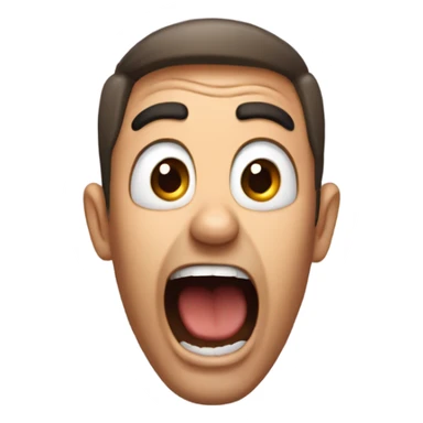 screaming face of surprise sticker