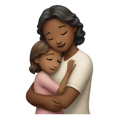 Girl hugging child sticker
