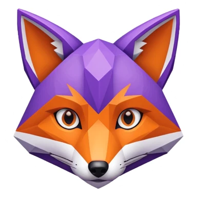 Purple colored blocky fox sticker