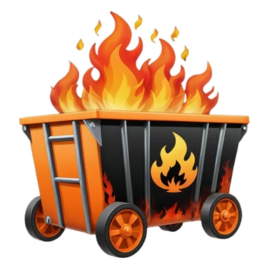 Dumpster fire no wheels sticker