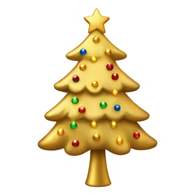 Golden christmas tree with Lights sticker
