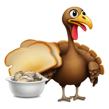 Turkey with Burnt toast and oyster sticker