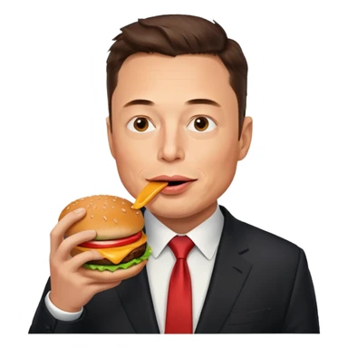 Elon mosk eats the burger  sticker