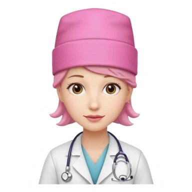 doctor with pink hat sticker