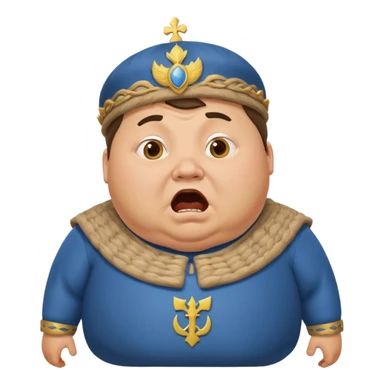 a chubby Ukrainian man in a realistic-style costume, terrified sticker