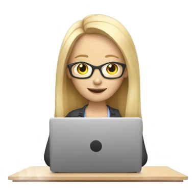 English teacher (woman blond long hair without glasses teaching online on her laptop) sticker