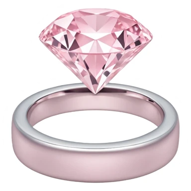 all white diamond ring, plain light pink box sticker