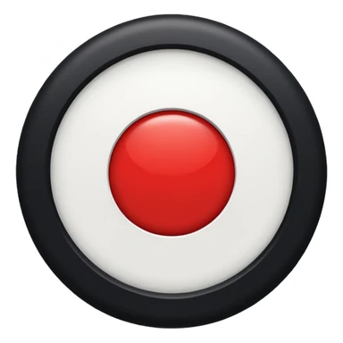 A black circle surrounded by a white circle surrounded by a red circle there should only be 3 rings sticker