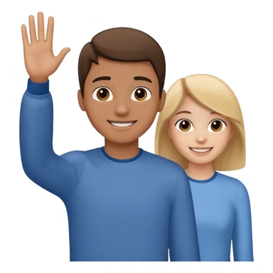 teenager from behind waving goodbye to two adults sticker