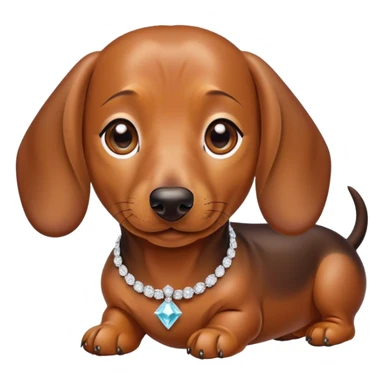 Dachshund wearing diamonds sticker