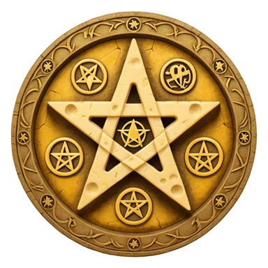 cheese wheel witchcraft occult pentagram sticker