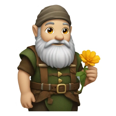 A dwarf with a flower sticker